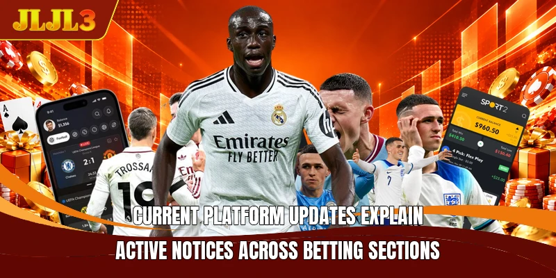 Current platform updates explain active notices across betting sections